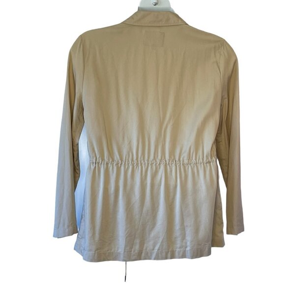 Sanctuary Anthropologie Women's Lyocell Utility Jacket Full Zip Khaki Tan  Large - Picture 5 of 7